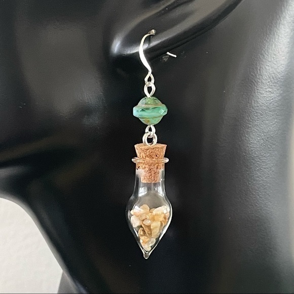 229 Handmade Sandy Beach Teardrop Earrings 25 Minimalist Boho Mod 21$